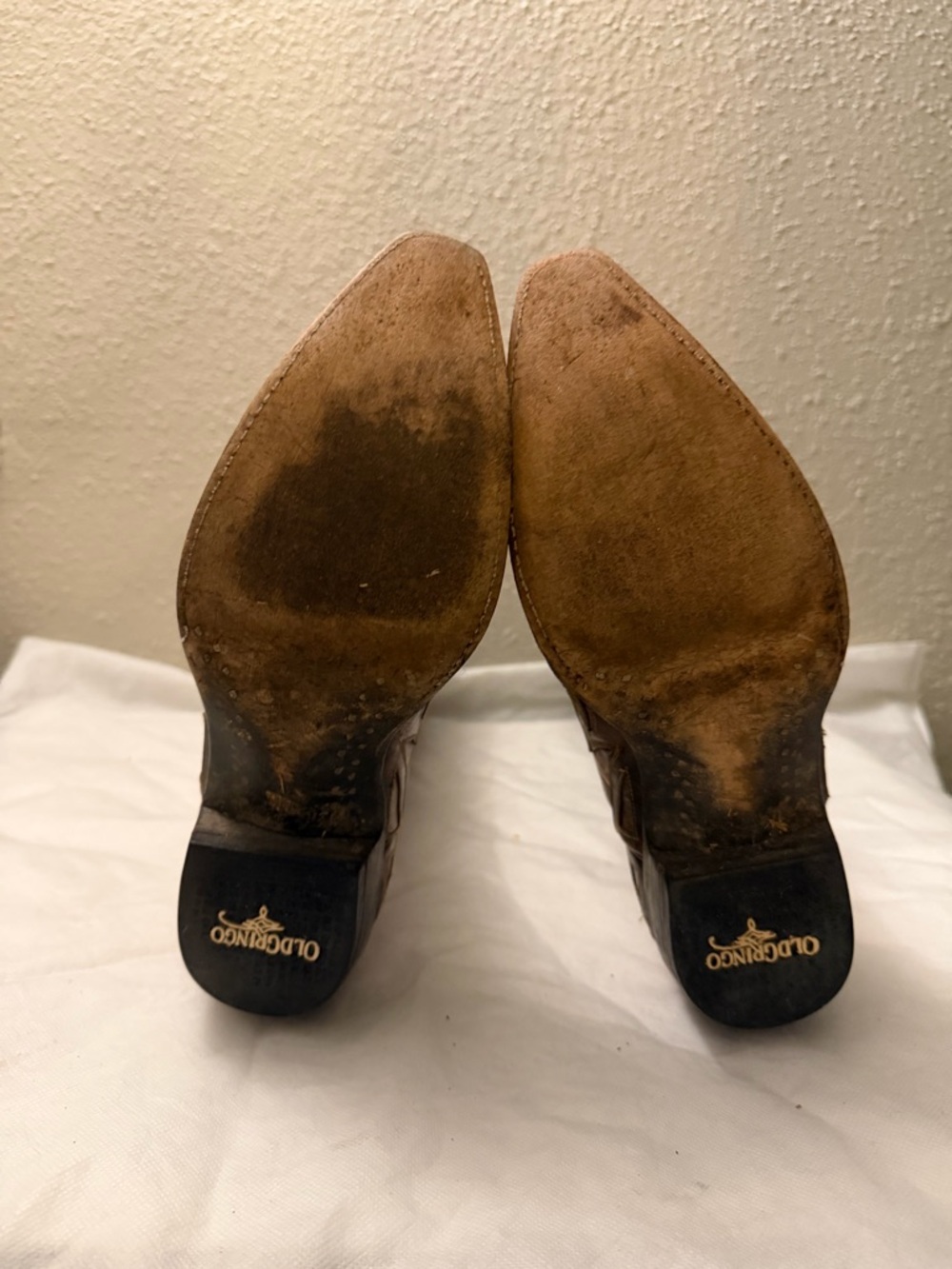 Old Gringo Tan Embroidered Leather Cowboy Boots, pre-owned, Sz7 - Picture 6 of 16